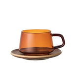 Sepia cup & saucer amber